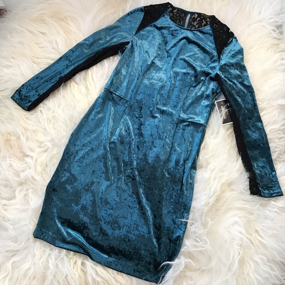 Juicy Couture Black Label Velour Lace-Back Dress - Picture 2 of 8